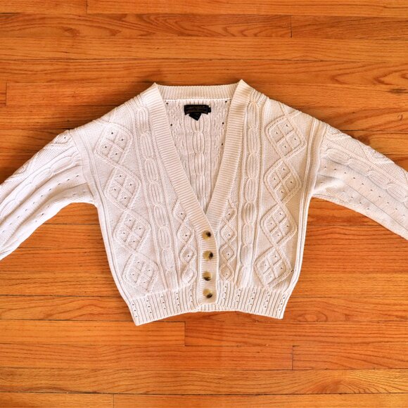 Vintage Eddie Bauer Women's Cable Knit Cardigan - Picture 1 of 5